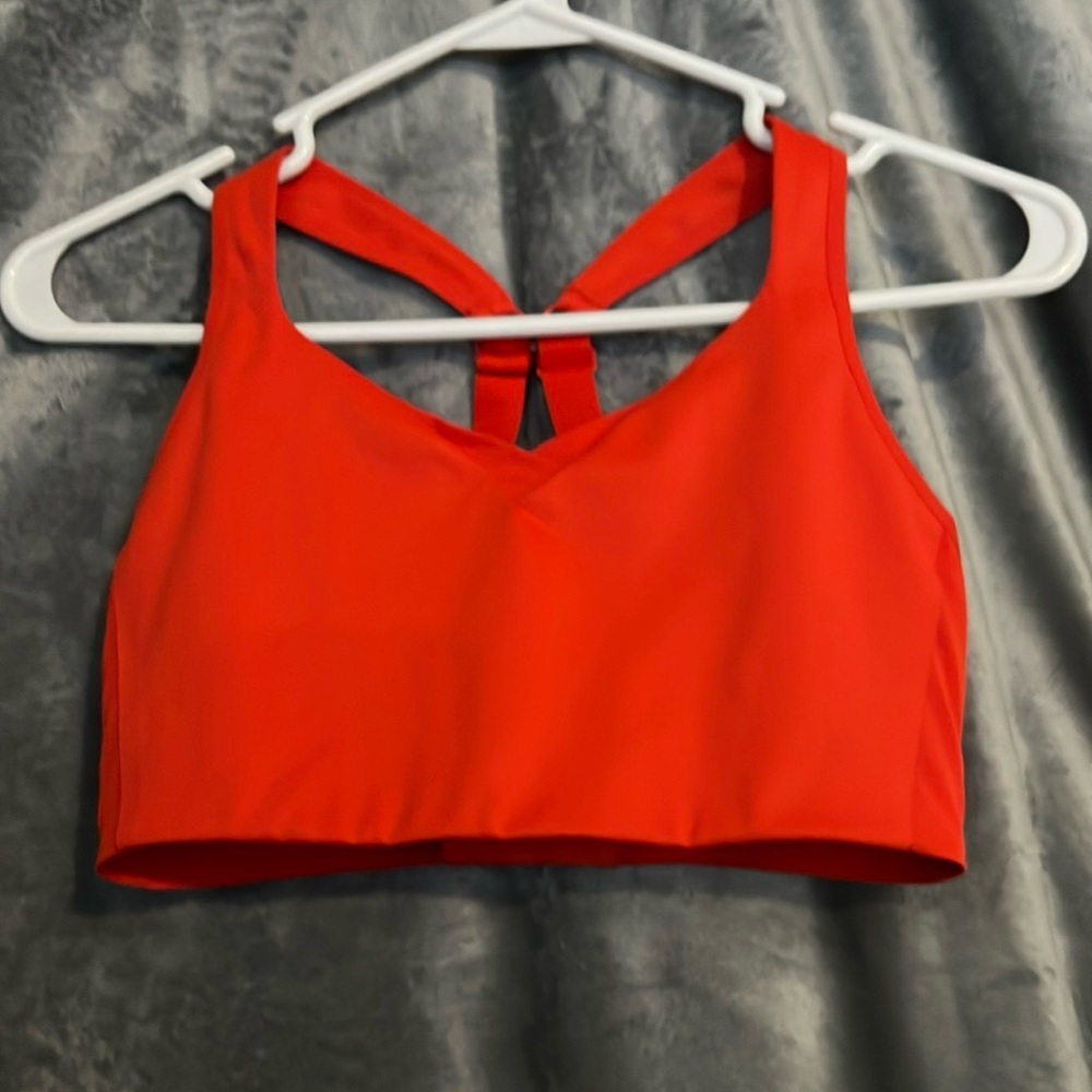 Brooks Convertible high impact running bra, 32 D. Red